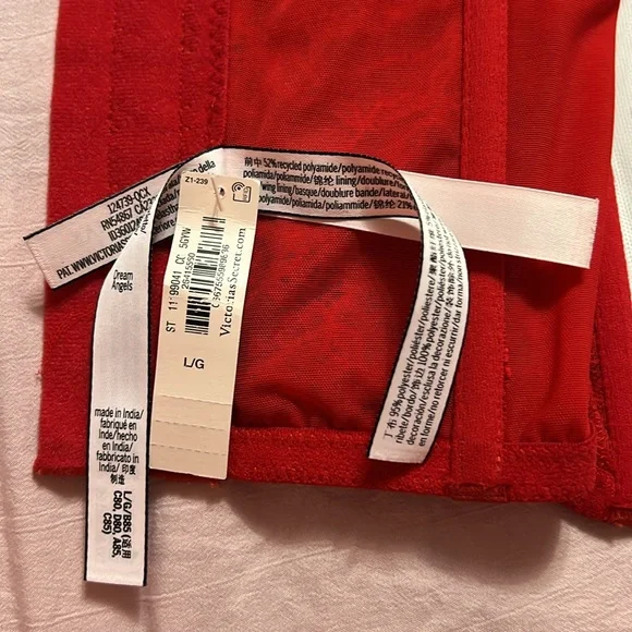 NEW Victorias Secret Dream Angels Valentine's Lace-up Corset Bra Crop Top Heart - Picture 7 of 10